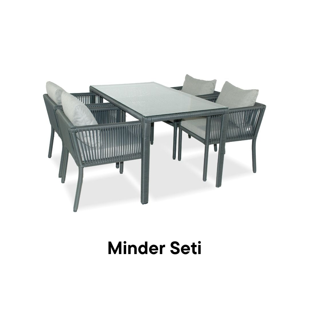 Vera 4 Kişilik Yemek Takım Minder Yedeği - Gri Rengi