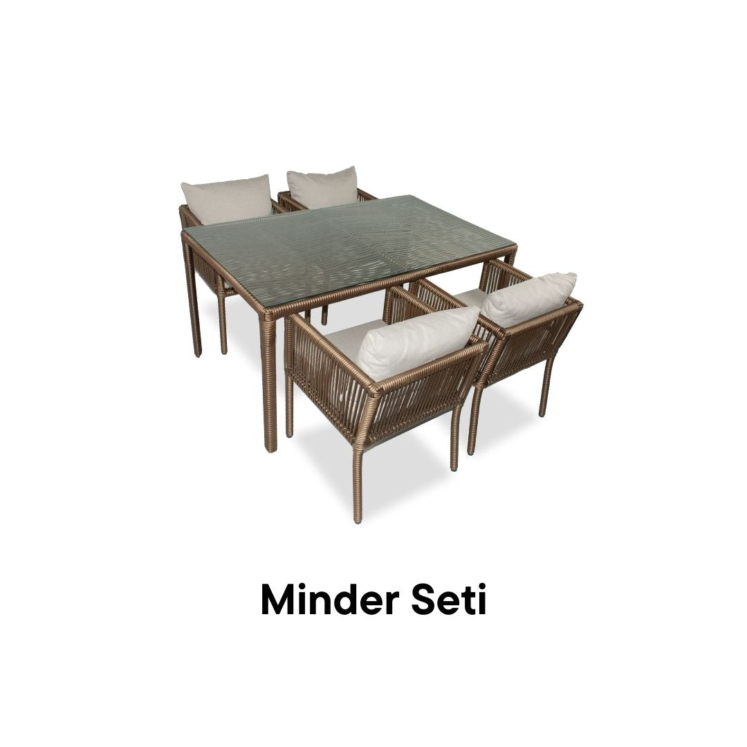 Vera 4 Kişilik Yemek Takımı Minder Yedeği - Kum ve Küf Rengi Takımlar İçin