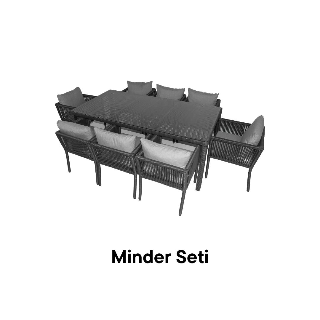 Vera 8 Kişilik Yemek Takımı Minder Yedeği - Gri Rengi