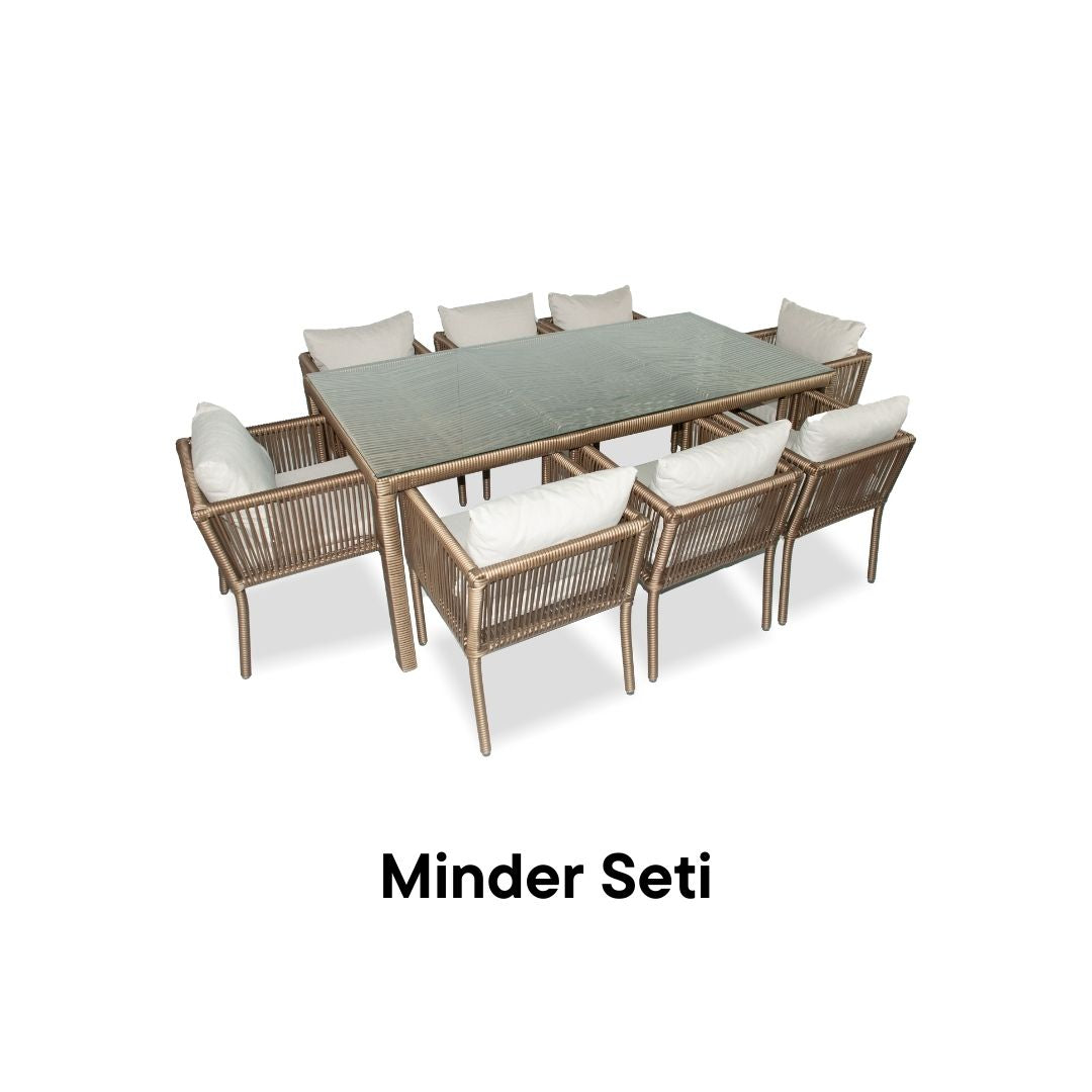Vera 8 Kişilik Yemek Takımı Minder Yedeği - Bej Rengi - Kum ve Küf Rengi Takımlar İçin