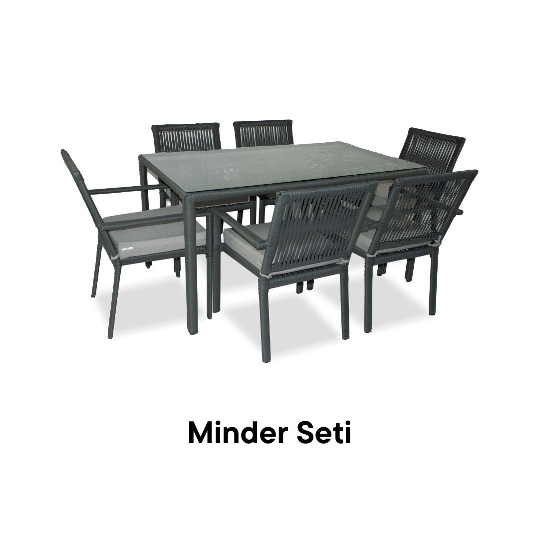 Leros 6 Kişilik Yemek Takım Minder Yedeği - Gri Rengi