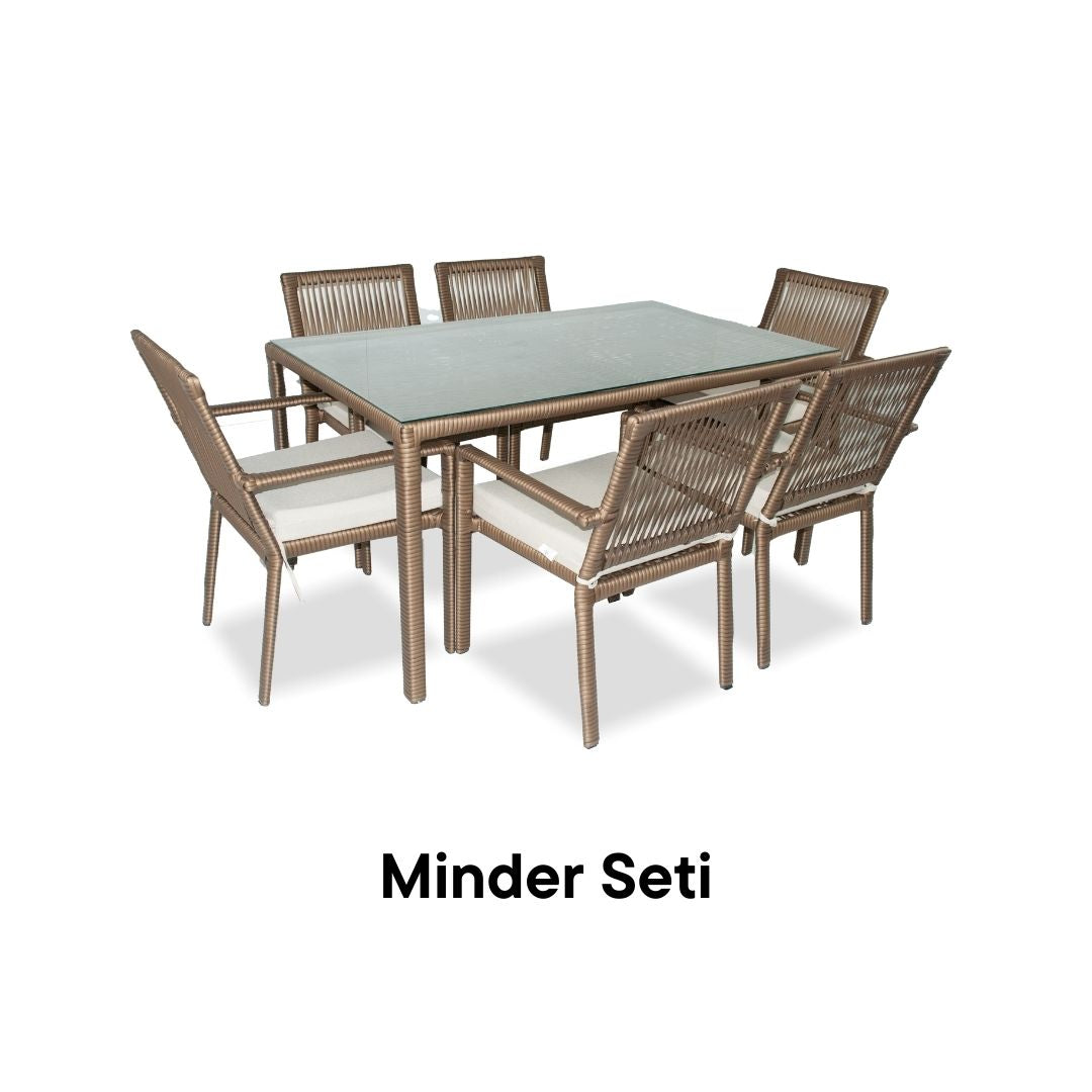 Leros 6 Kişilik Yemek Takım Minder Yedeği - Bej Rengi