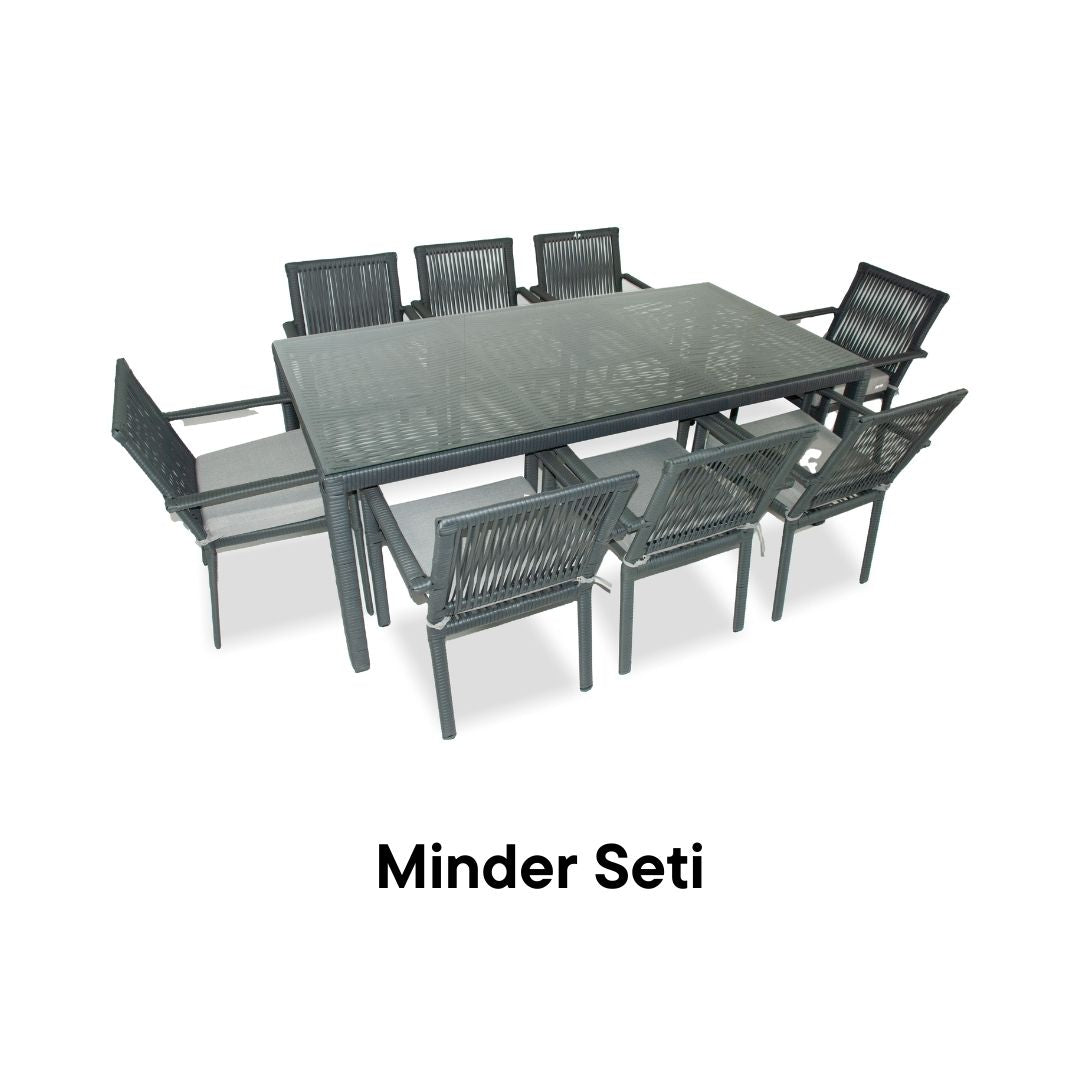 Leros 8 Kişilik Yemek Takım Minder Yedeği - Gri Rengi