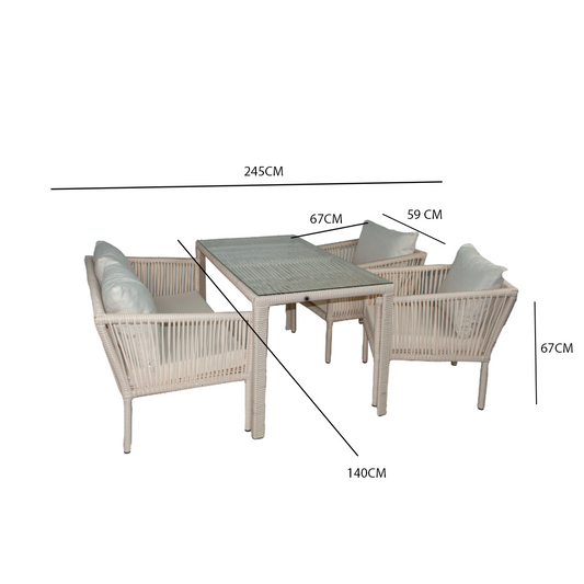 Berlin 2+1+1 Yemek Takımı - Kum