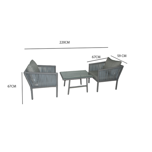 Berlin Bistro Oturma Takımı - Açık Gri