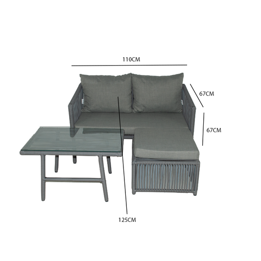 Berlin Mini Köşe Takımı - Açık Gri