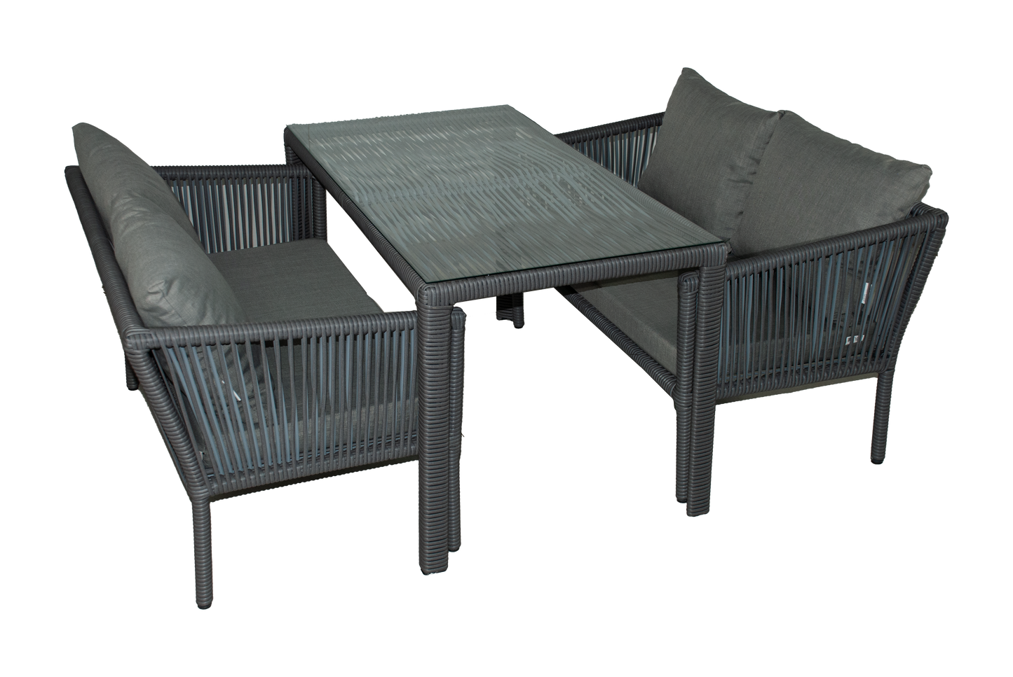 Berlin 2+2 Yemek Takımı - Taş Gri