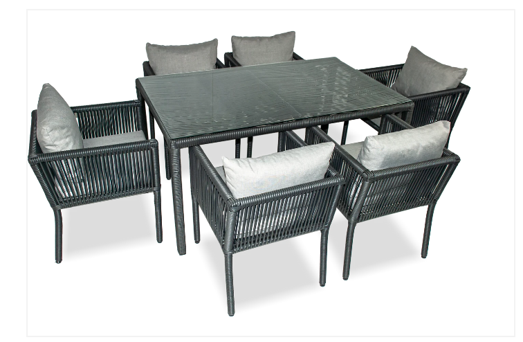 Vera 6 Kişilik Yemek Takım Minder Yedeği - Gri Rengi