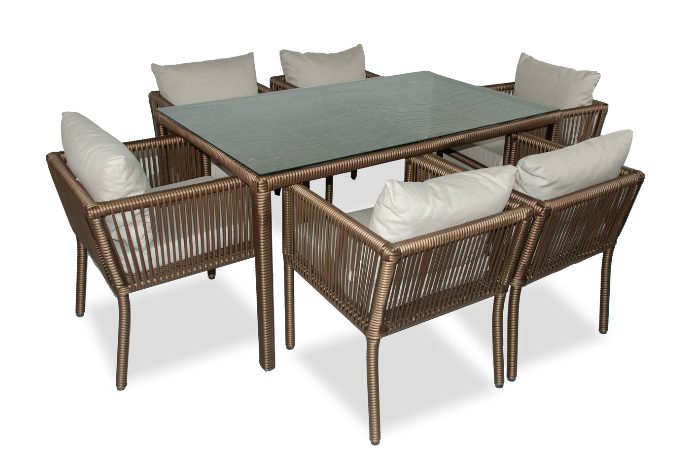 Vera 6 Kişilik Yemek Takımı Minder Yedeği - Bej Rengi - Kum ve Küf Rengi Takımlar İçin