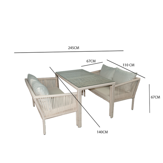 Berlin 2+2 Yemek Takımı - Kum