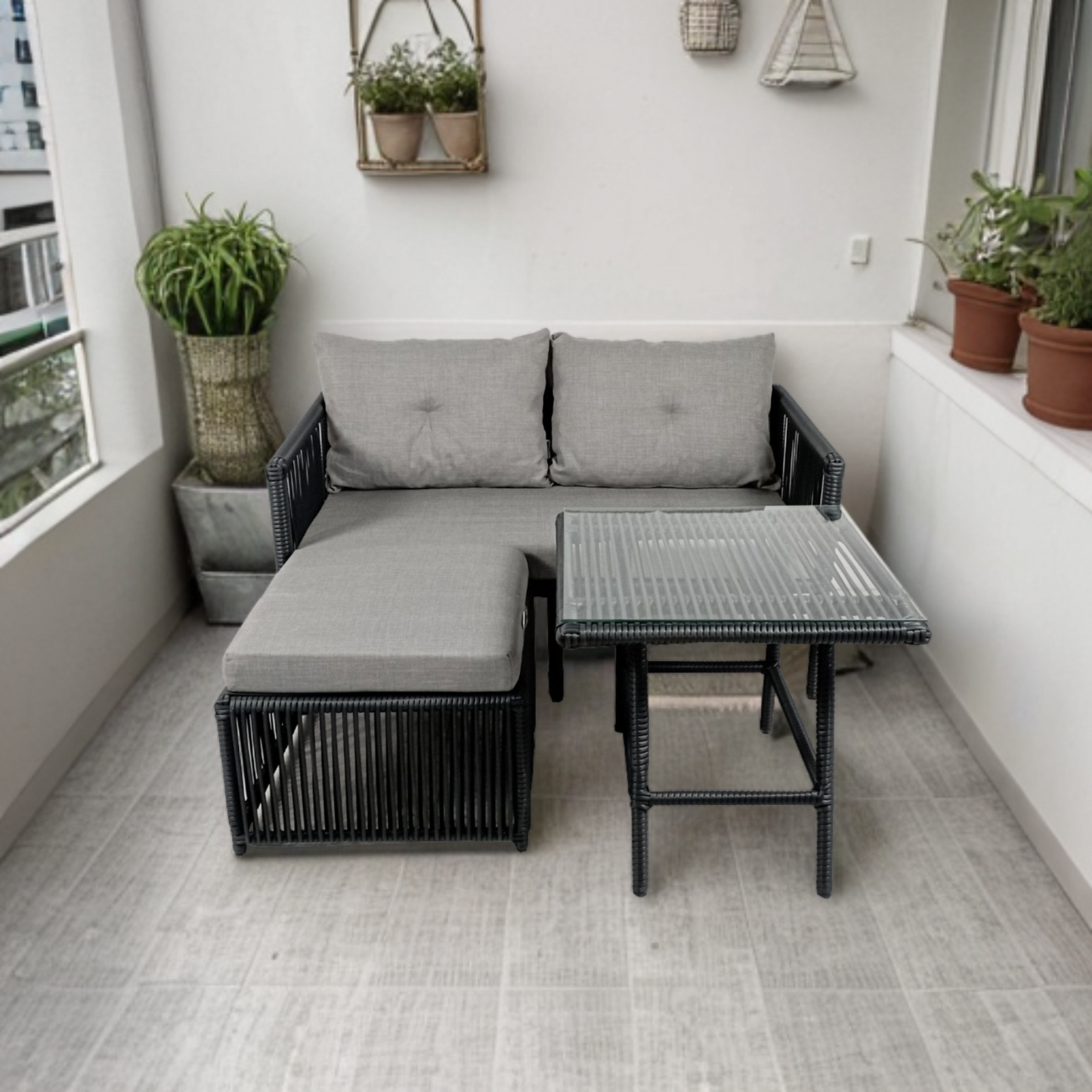 Shangai Mini Köşe Takımı - Taş Gri