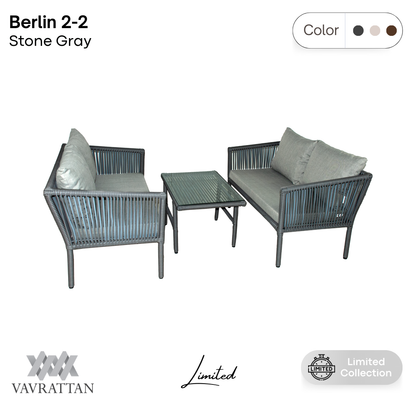 Berlin 2+2 Oturma Takımı - Taş Gri