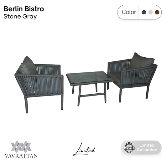 Berlin Bistro Oturma Takımı - Taş Gri